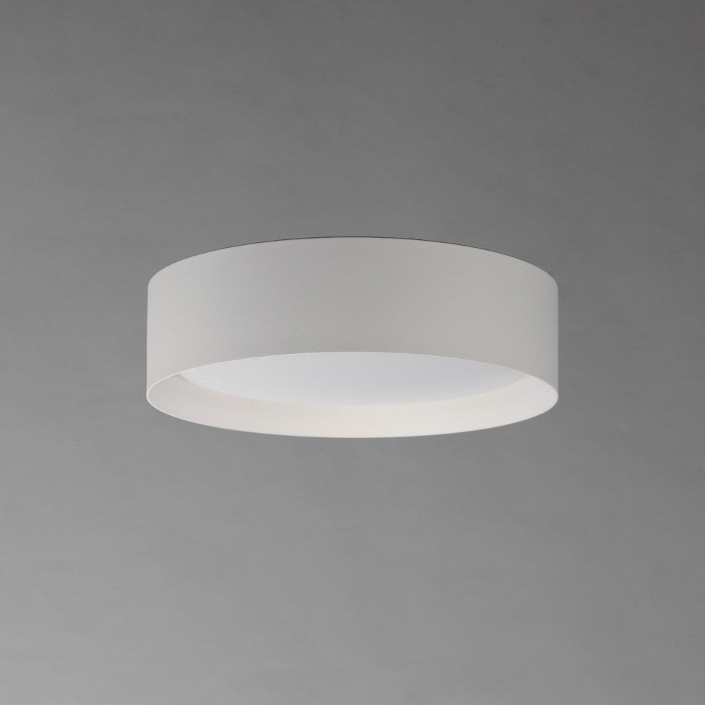 ET2 E51012 Echo 16"W LED Flush Mount Drum Ceiling Fixture - White / Black