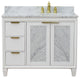 43" Single Vanity, White Finish With White Carrara