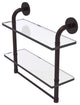 Remi 16" Two Tiered Glass Shelf with Towel Bar, Antique Bronze