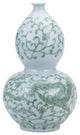 Celadon Dragon Lotus Gourd Vase