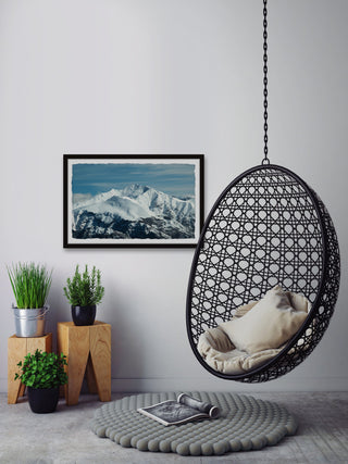 "Snow-Capped Mountains" Framed Painting Print, 12x8