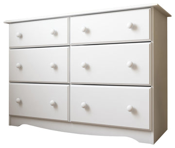 100% Solid Wood Double Dresser, White