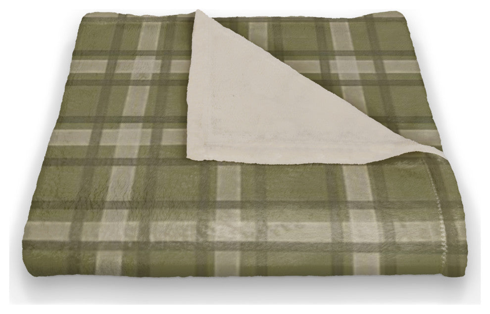 Green Multi Plaid 50x60 Coral Fleece Blanket