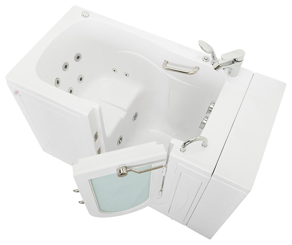 Ella Monaco 32"x52" Acrylic Walk-In-Bathtub, Outswing Door, 2 Piece Faucet