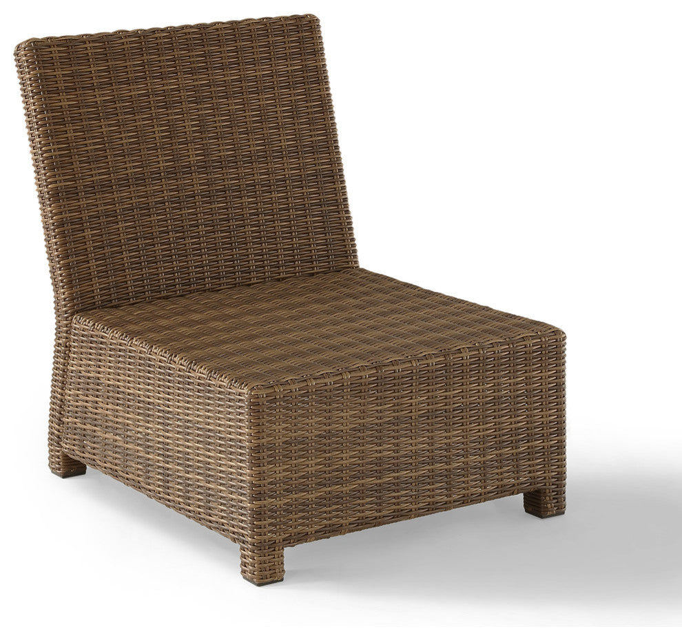 Bradenton Outdoor Wicker Sectional Center Chair With Sangria Cushions