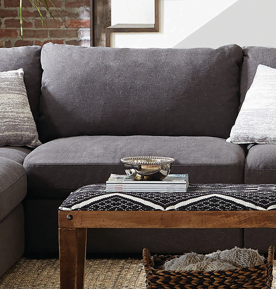 Upholstered Armless Chair, Charcoal