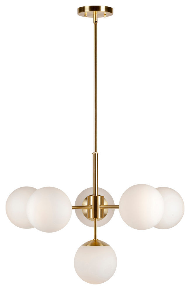 6-Light Soft Gold Chandelier, Soft Gold