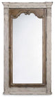Beaumont Lane Traditional Wood Floor Mirror with Jewellery Storage in Beige