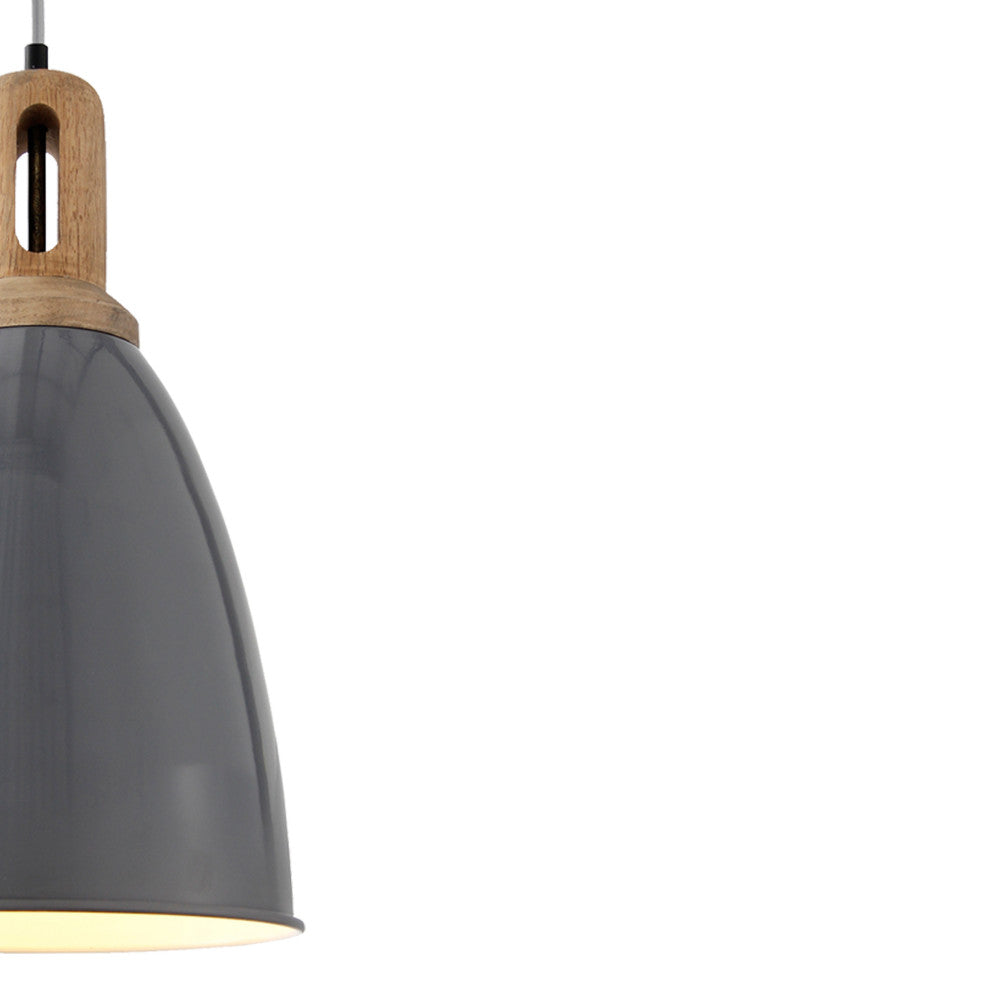 1-Light Pendant with Gray Cone Shade