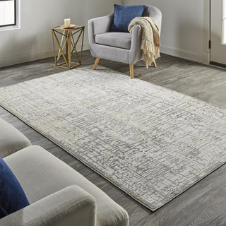 Weave & Wander Vanhorn Distressed Abstract Rug, Beige, 5'x8'