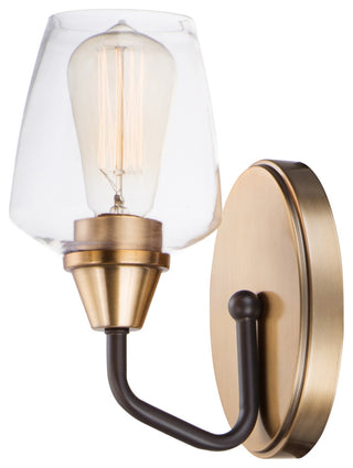 Maxim 26121CL Goblet 1 Light 10" Tall Bathroom Sconce - Bronze / Antique Brass