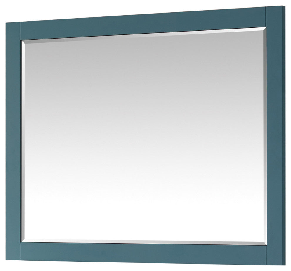 Sutton Rectangular Bathroom Wood Framed Wall Mirror, Royal Green, 48"