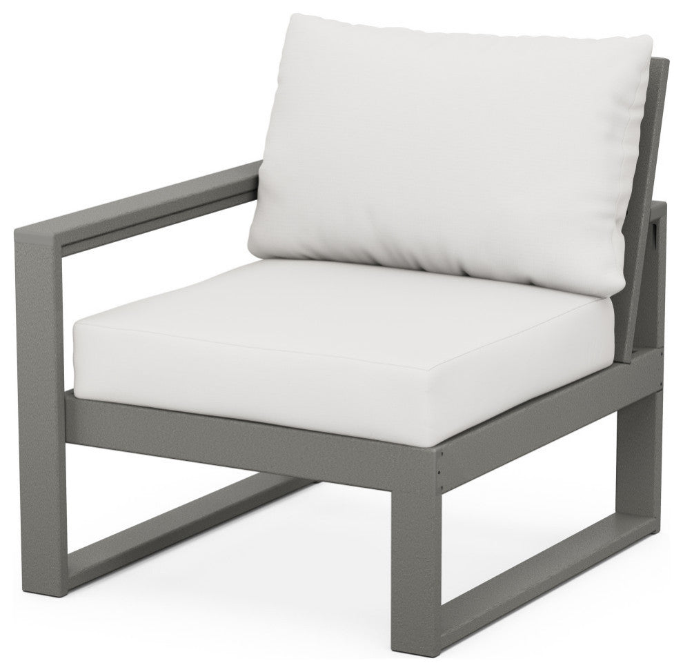 EDGE Modular Left Arm Chair, Slate Grey / Natural Linen