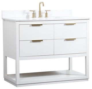 42" Single Bathroom Vanity, White, With Backsplash