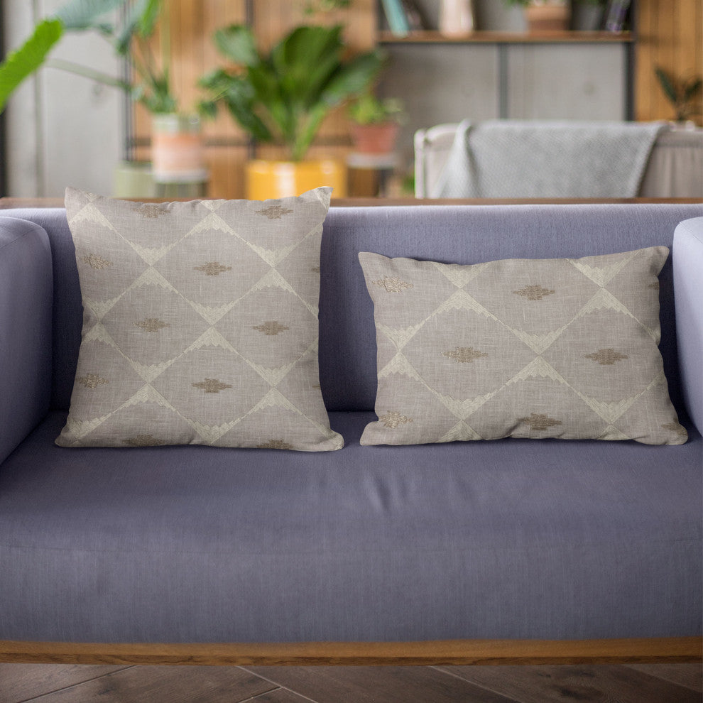 Plutus Gray Cubes Diamond Luxury Throw Pillow, 20"x30"