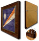 Marshall Islands Country Textured Flag Print With Brown Gold Frame, 19"X27"