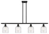 Ballston-Bella 4-Light 48" Stem Island Light, Matte Black, Seedy