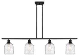 Ballston-Bella 4-Light 48" Stem Island Light, Matte Black, Seedy