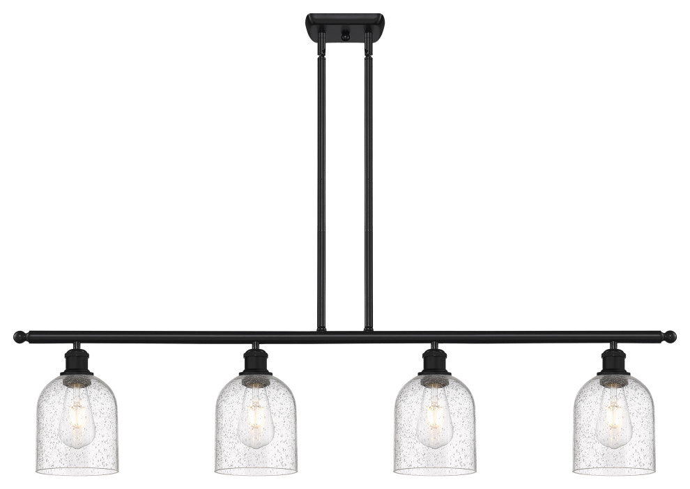 Ballston-Bella 4-Light 48" Stem Island Light, Matte Black, Seedy