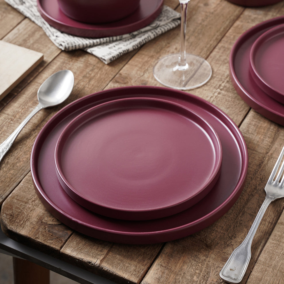 Stone Lain Celina Stoneware 24 Piece Dinnerware Set, Purple