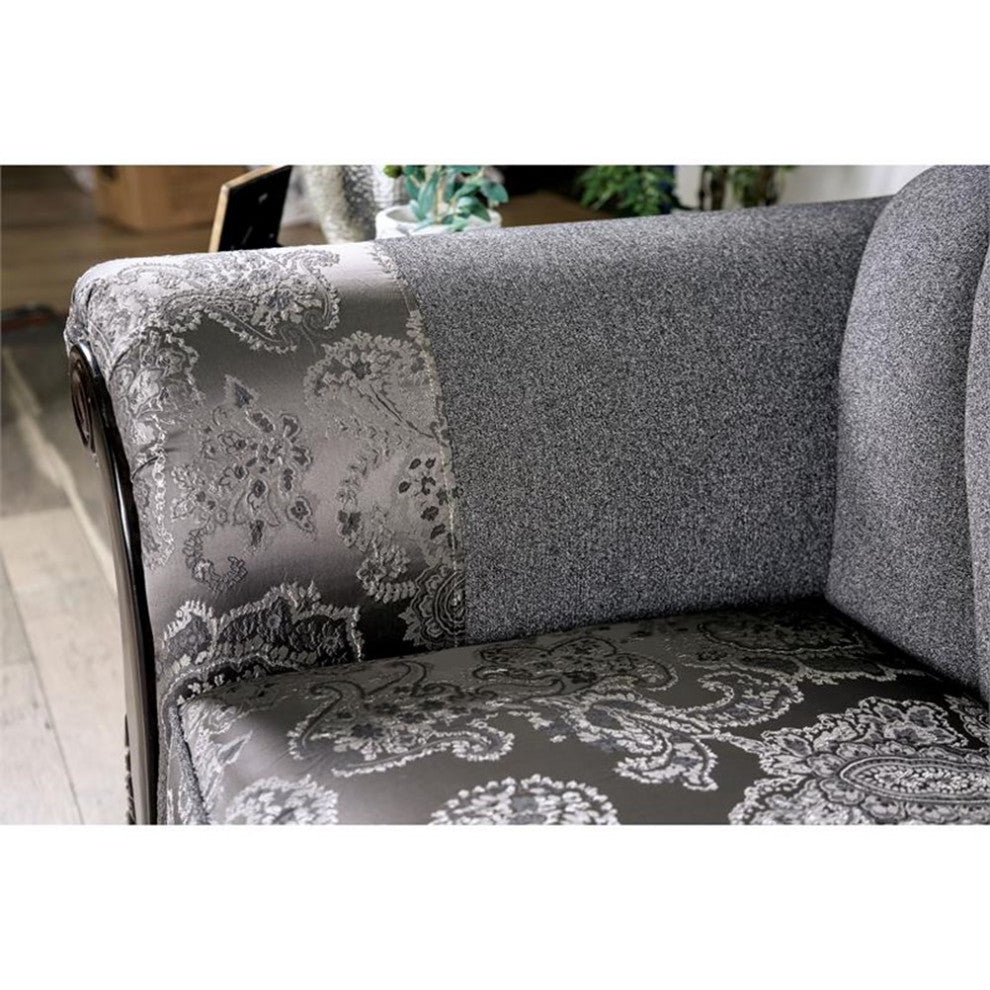 Furniture of America Eston Traditional Chenille Upholstered Loveseat in Gray