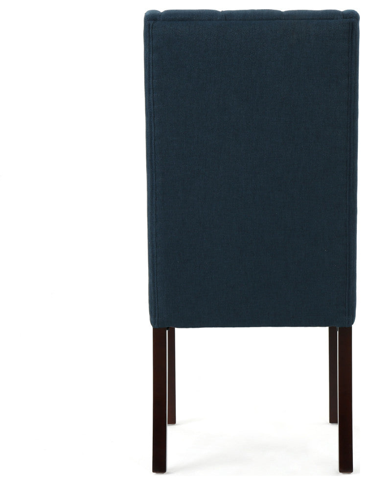 GDF Studio Billings Tufted High Back Dining Chairs, Set of 2, Navy Blue, Fabric