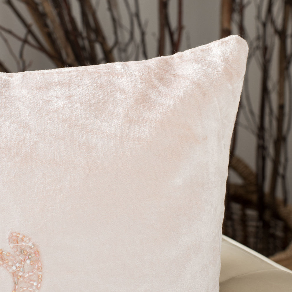 Safavieh Rein Pillow, Blush, 18"x18"