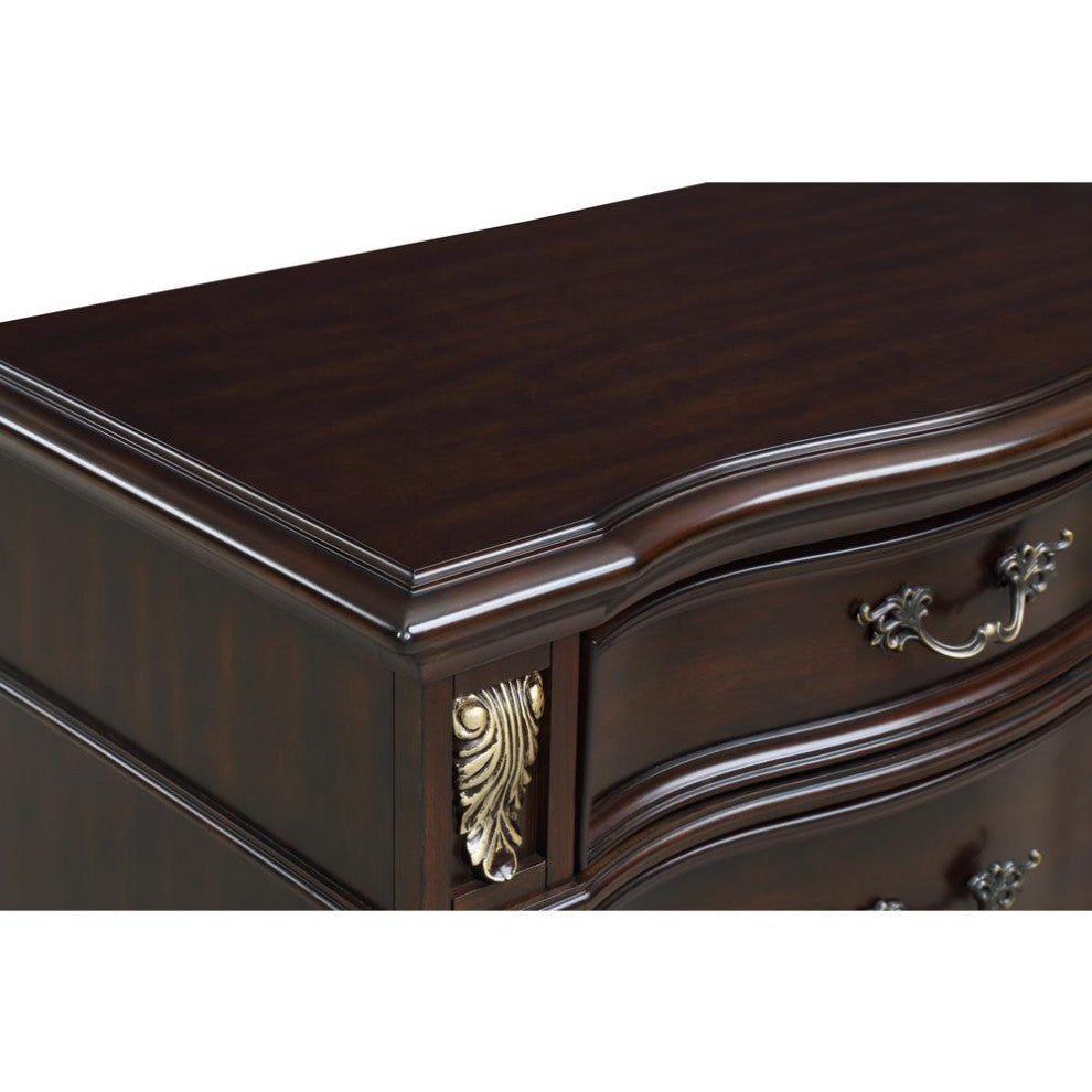 Furniture Maximus Solid Wood 3-Drawer Nightstand in Madeira
