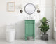 18.5" Single Bathroom Vanity, Vintage Mint With Ivory White Engineered Marble