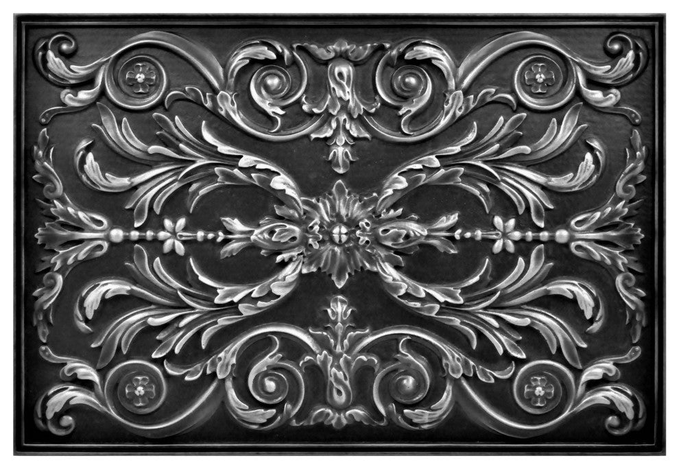 Viola Wrought Iron Matte Finish 12"x 18" Hand Made Metal Mural Tile