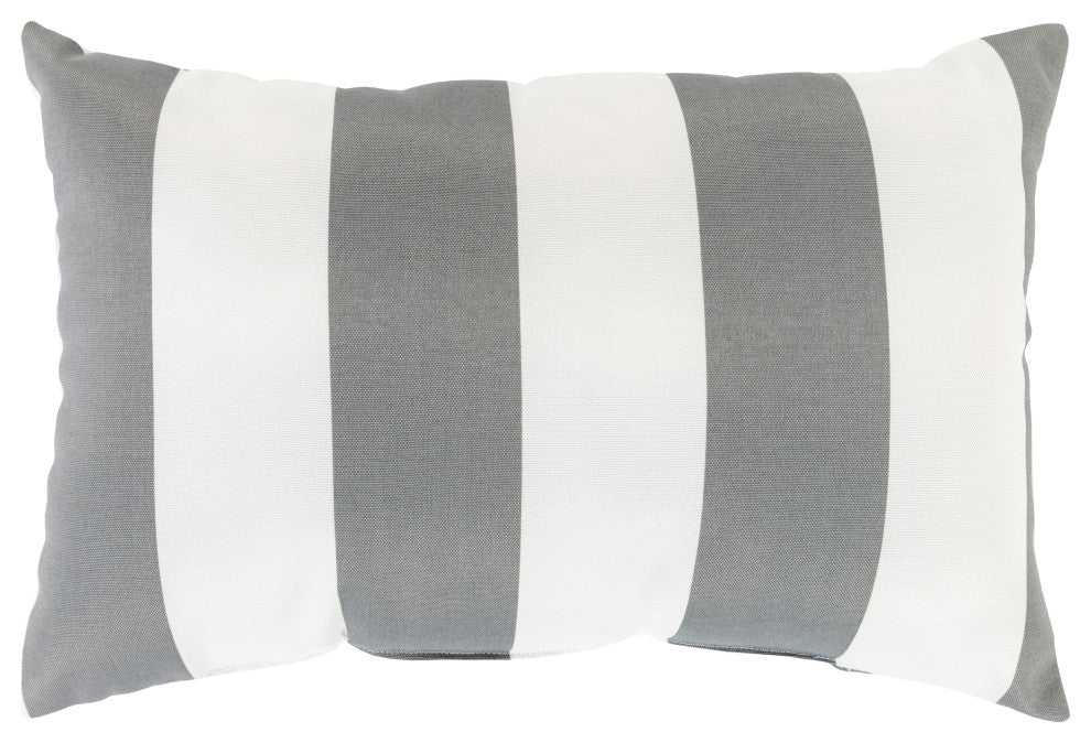 Surya Poolhouse PLH-002 13"x20" Pillow Cover, White/Medium Gray