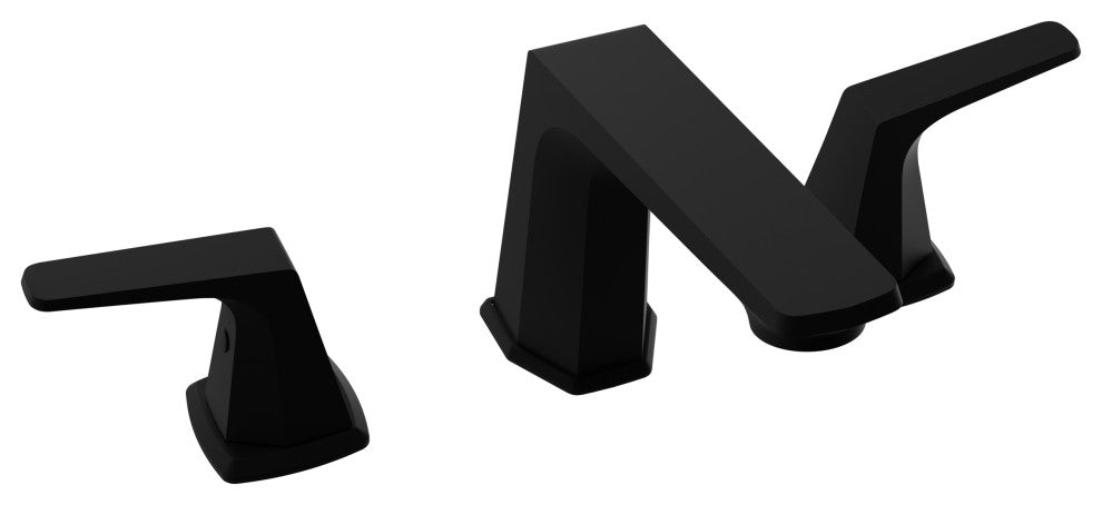2-Handle 3-Hole Widespread Bathroom Faucet, Matte Black