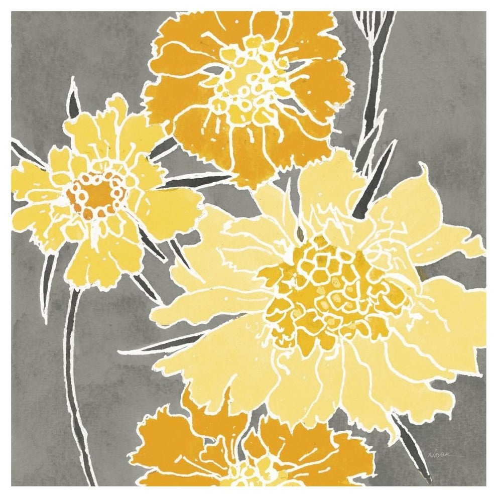 "Cloisonne Beauty I Gray Crop" Digital Paper Print by Shirley Novak, 20"x20"