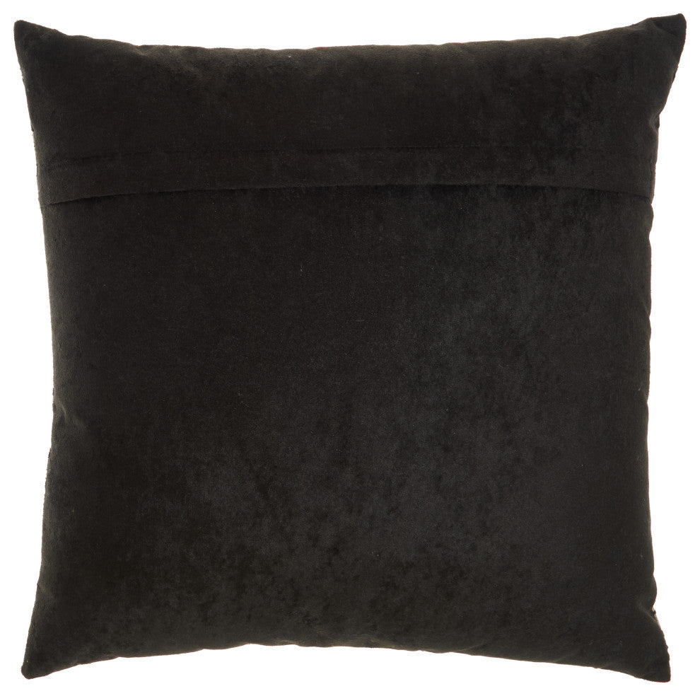 Mina Victory DR502 Throw Pillow, Black/Rose/Gold, 20" X 20"
