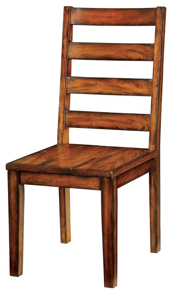 Furniture of America Hagrid Wood Dining Chair in Tobacco Oak (Set of 2)