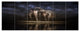 Elephants Watering in the River, Animal Canvas Wall Art, 70"x28", 6 Panels