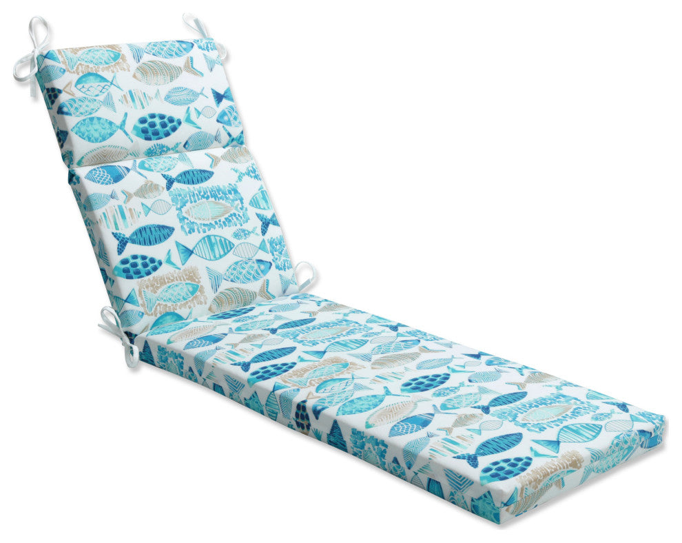 Hooked Seaside Blue Chaise Lounge Cushion