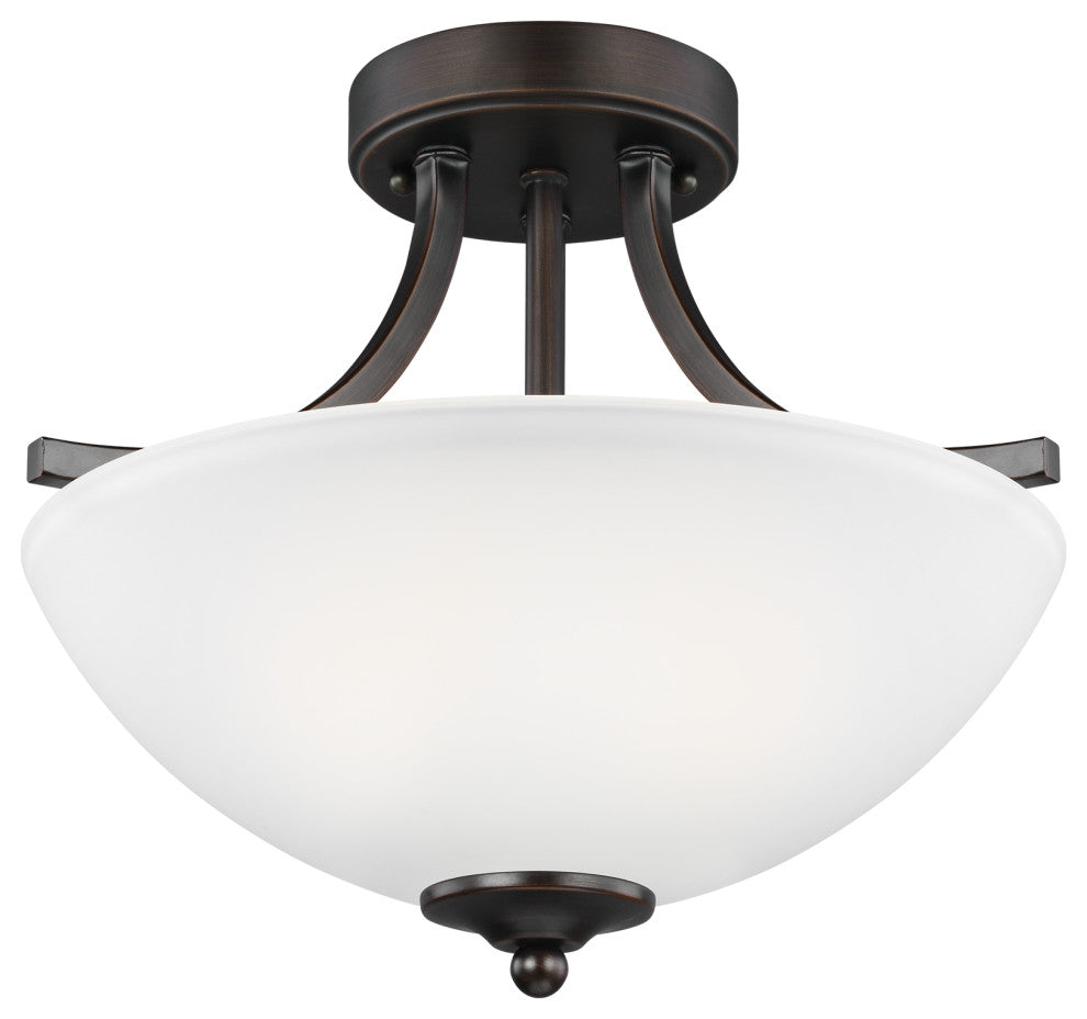Geary Small 2-Light Semi-Flush Convertible Pendant, Burnt Sienna