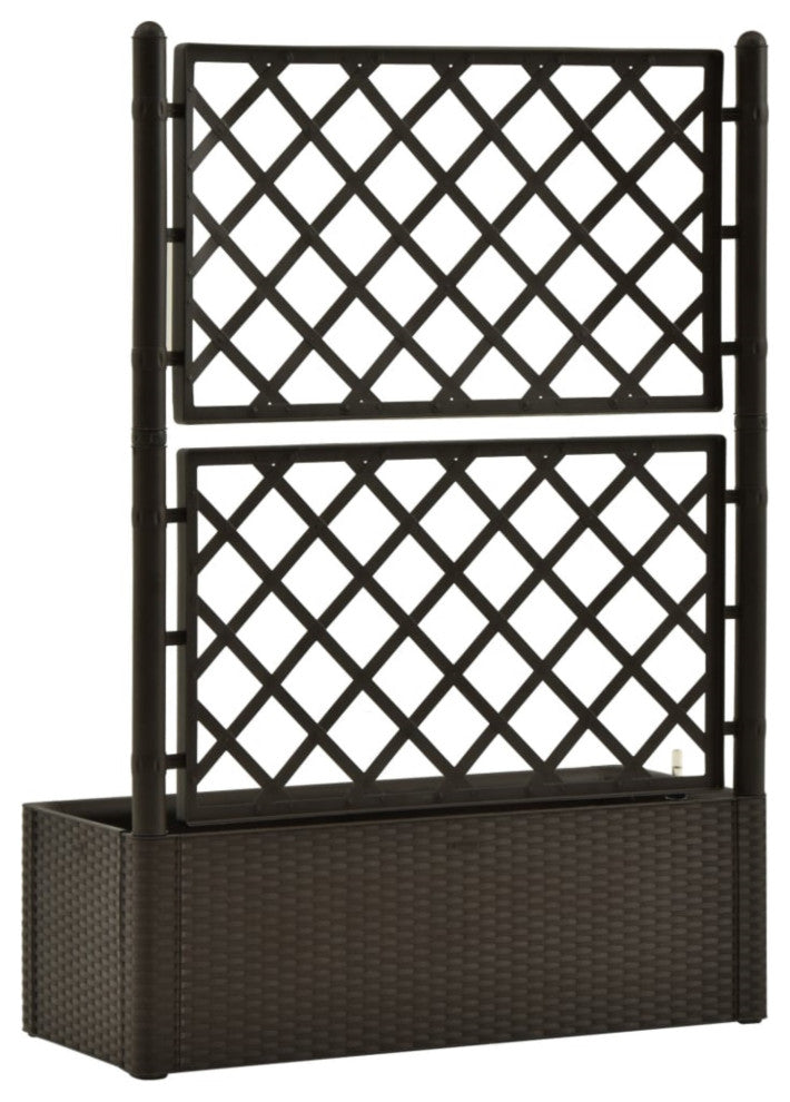 Vidaxl Garden Raised Bed With Trellis And Self Watering System Mocha