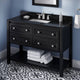 Adler Transitional 48" Black Vanity, Black Granite Vanity Top