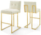 Privy Gold Stainless Steel Performance Velvet Bar Stool Set of 2 - Gold...