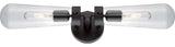 Nuvo Lighting Beaker 2-Light Wall Sconce With Clear Glass, Aged Bronze, 60-5363