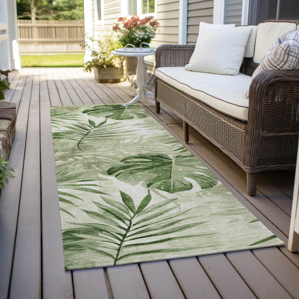 Machine Washable Indoor/Outdoor Chantille ACN1886 Aloe 2'3" x 7'6" Runner Rug
