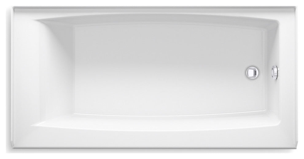 Kohler K-26109-RA Entity 60" x 30" Three Wall Alcove Acrylic Bathtub - White