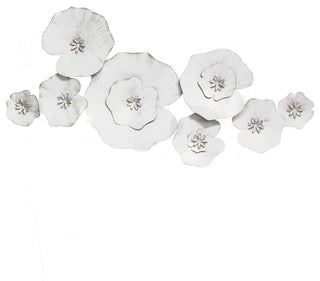 HomeRoots Angelic White Metal Lily Pad Wall Decor