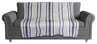 Watercolor Stripes Dots 50x60 Throw Blanket, Navy