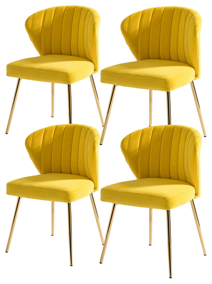 Milia Dining Chair Set of 4, Yellow