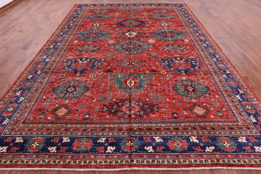 9' 11" X 13' 7" Persian Fine Serapi Handmade Wool Rug - Q12439