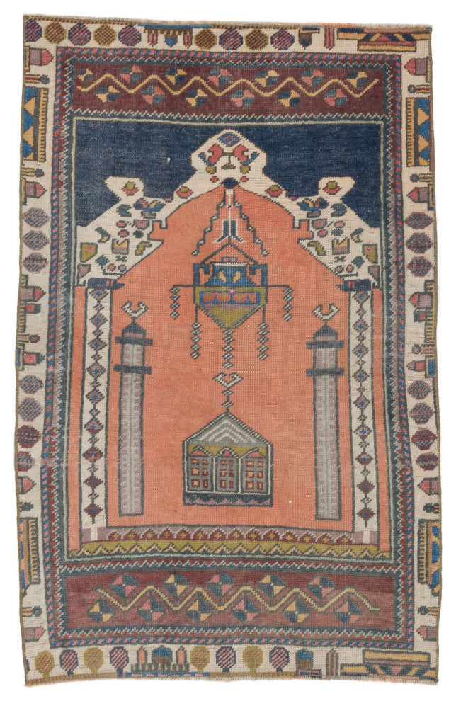 Vintage Turkish Hand-Knotted Rug - 2' 10" x 4' 4" (34 in. x 52 in.)