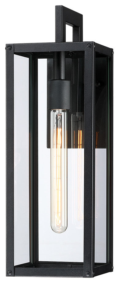 18.5"H 1-Light Black Outdoor Wall Sconce Lantern Light